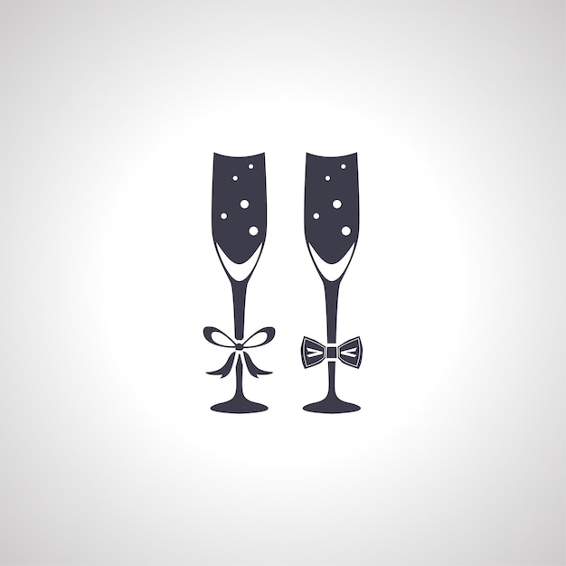Champagne flute icon glass of champagne icon