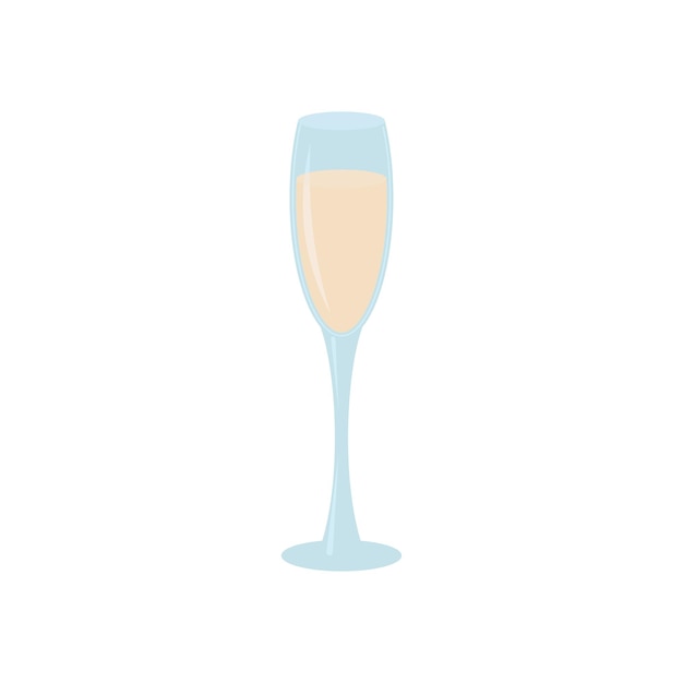 Champagne glass on a white background