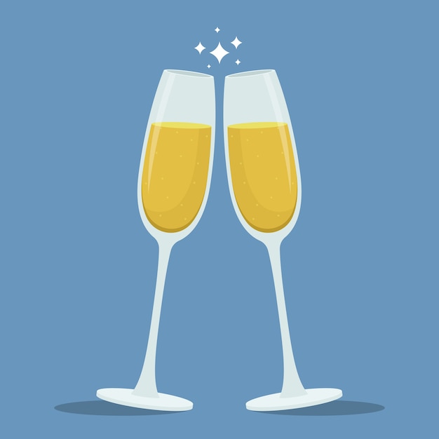 Champagne toast glazen illustratie