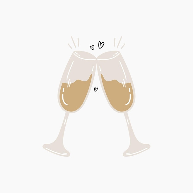 Champagne toast illustratie