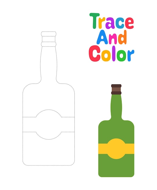 Champagne tracing worksheet for kids