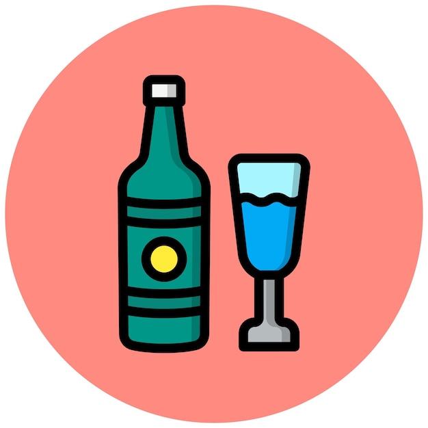 Champagne Vector Icon Design Illustration