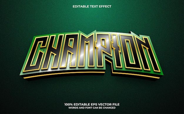 Champion 3d text effect