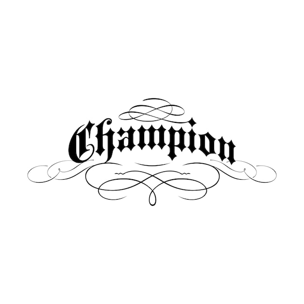 Champion design lettering typography