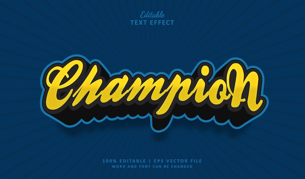 Champion editable text effect style vintage