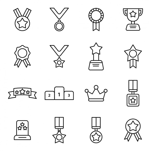 Champion icon pack, overzicht pictogram stlye