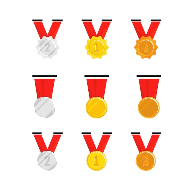 Champion medal with red ribbon