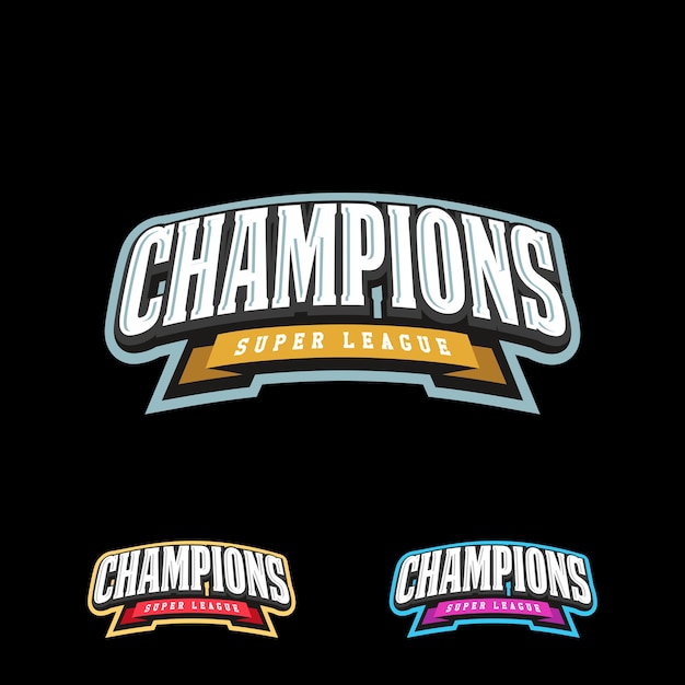 ベクトル champion sports league logo emblemバッジグラフィック・タイポグラフィー