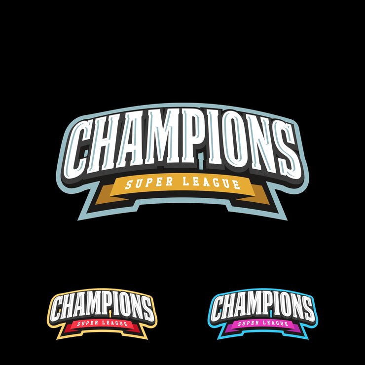 Champion sports league logo emblemバッジグラフィック・タイポグラフィー
