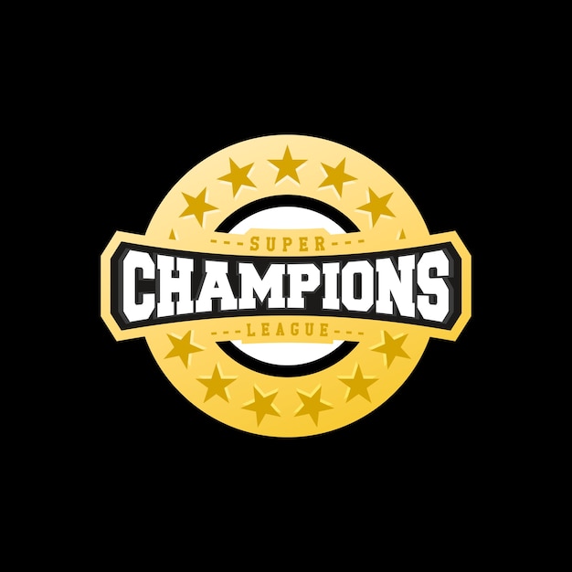 Vector champion sports league logo emblem badge graphic typography