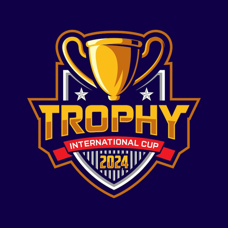 Vector champion sports league logo emblem badge graphic with trophy