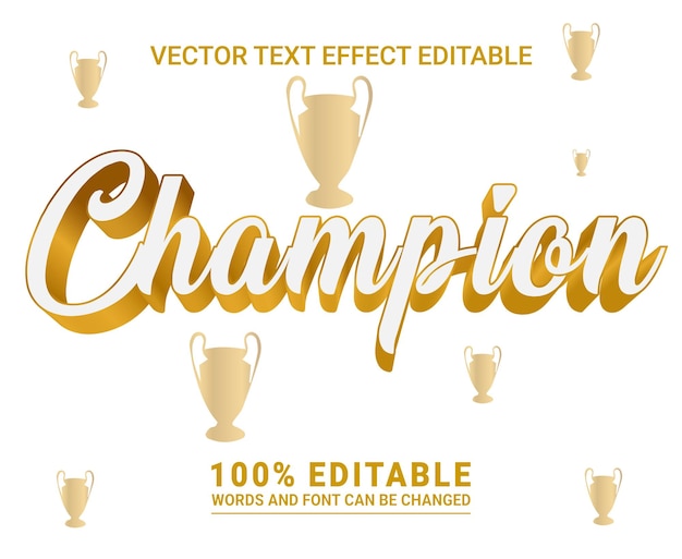 Champion Text Effect editable vector