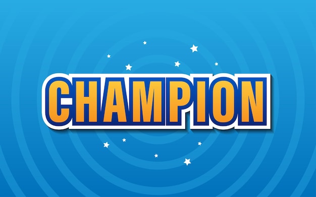 Vector champion text effect with bold font concept. editable text effect