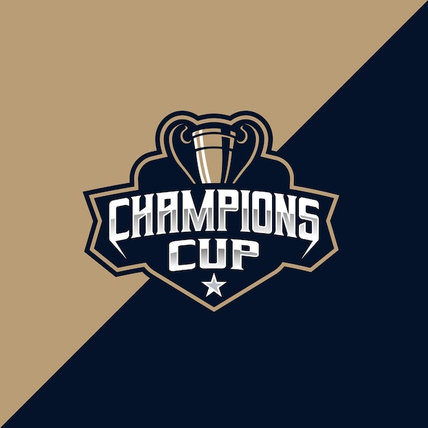 Champions cup esport en sport logo sjabloon