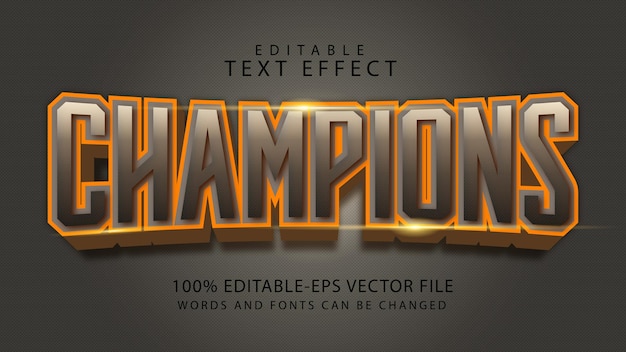 Champions  editable  text effect