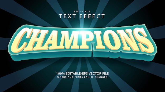 Champions  editable  text effect