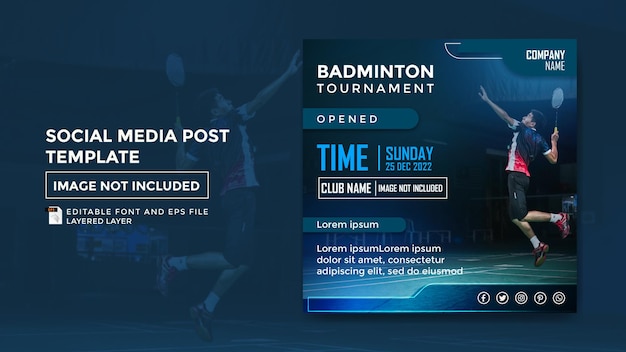 Championship competition league sports theme social media post template