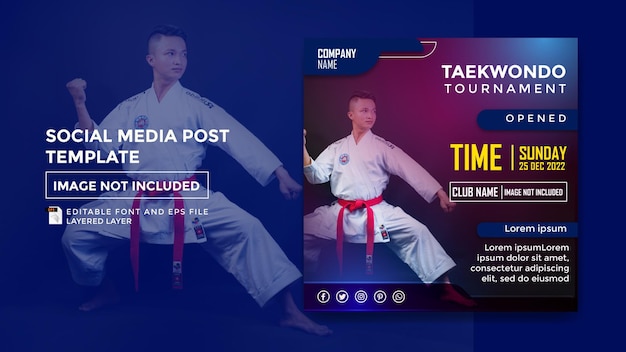 Modello di post sui social media a tema sport campionato concorrenza campionato