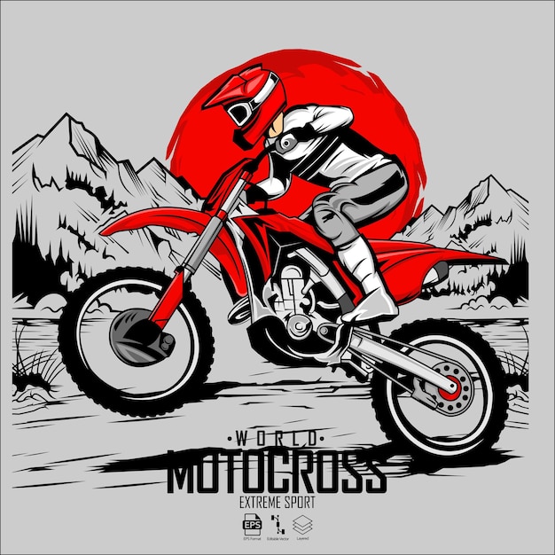 Illustrazione di motocross del campionato