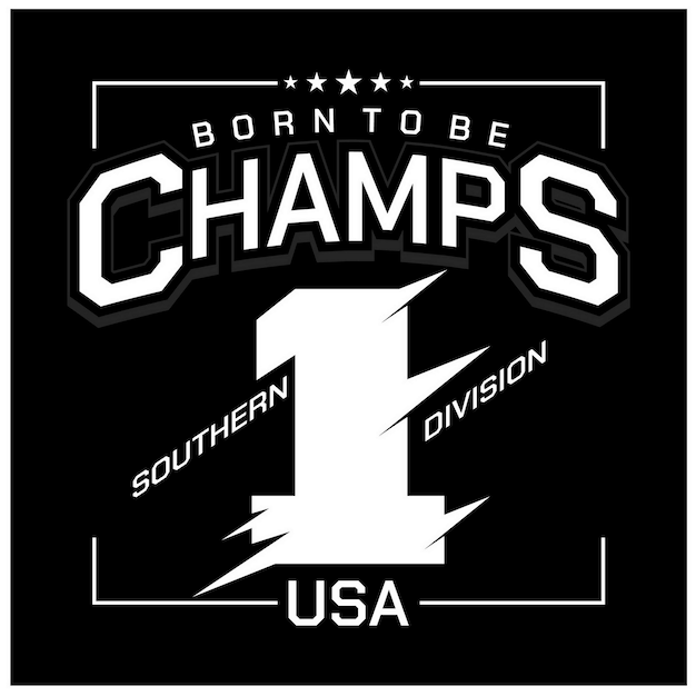 Champs 1 Vintage typography design in vector illustration tshirt clothing and other uses