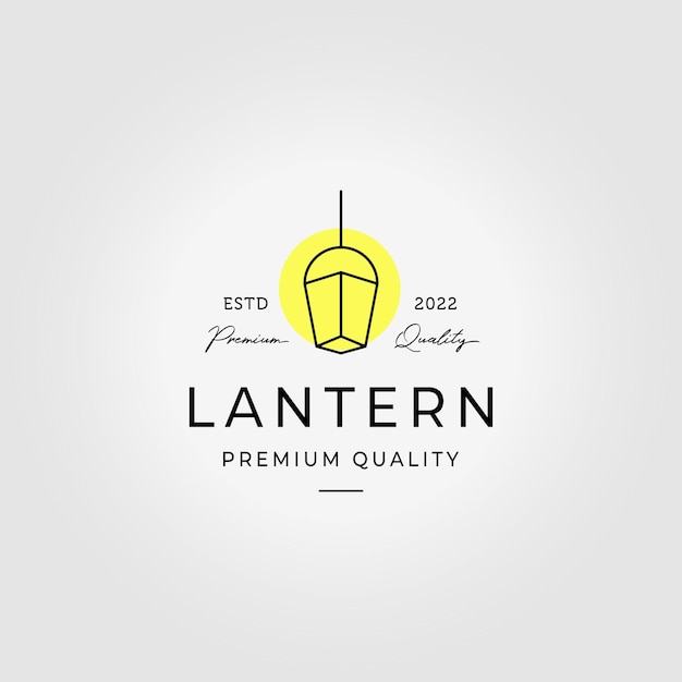 Chandelier Lantern Logo Icon Line Art Vector Illustration Design