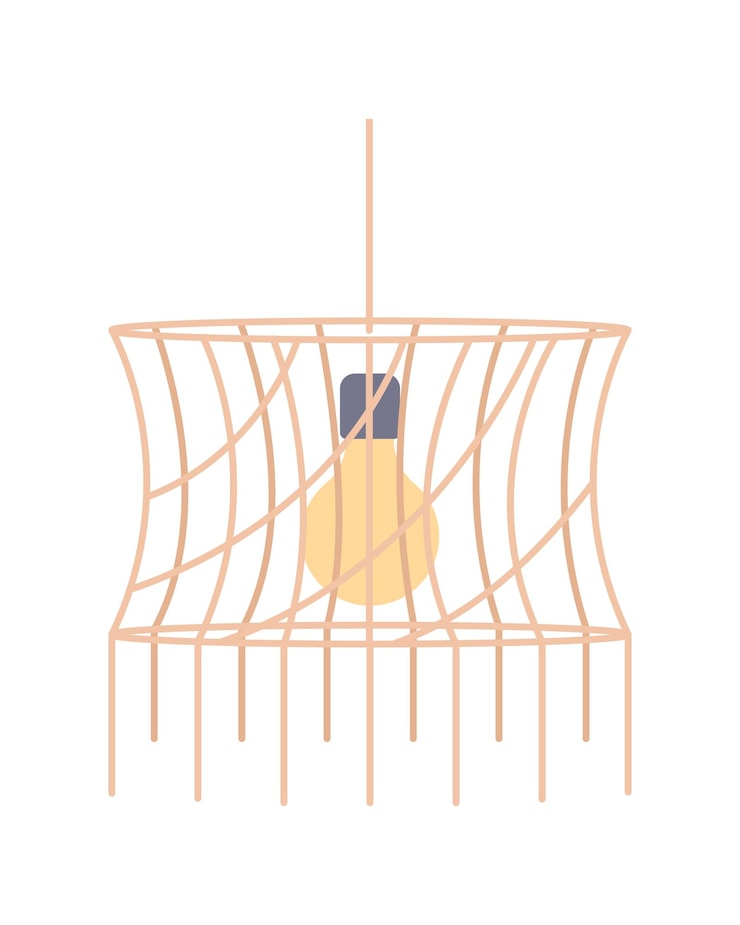 Vector chandelier semi flat color vector object