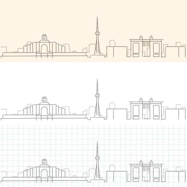 Vettore skyline del profilo disegnato a mano di changchun