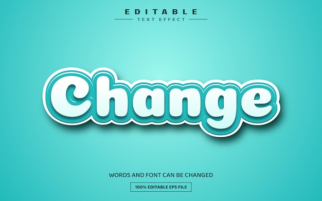 Change 3D editable text effect template