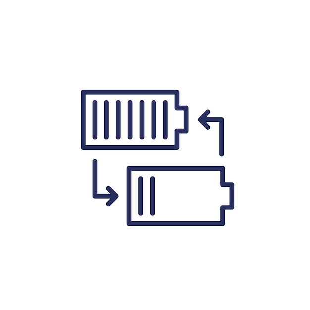 Change battery icon line vector