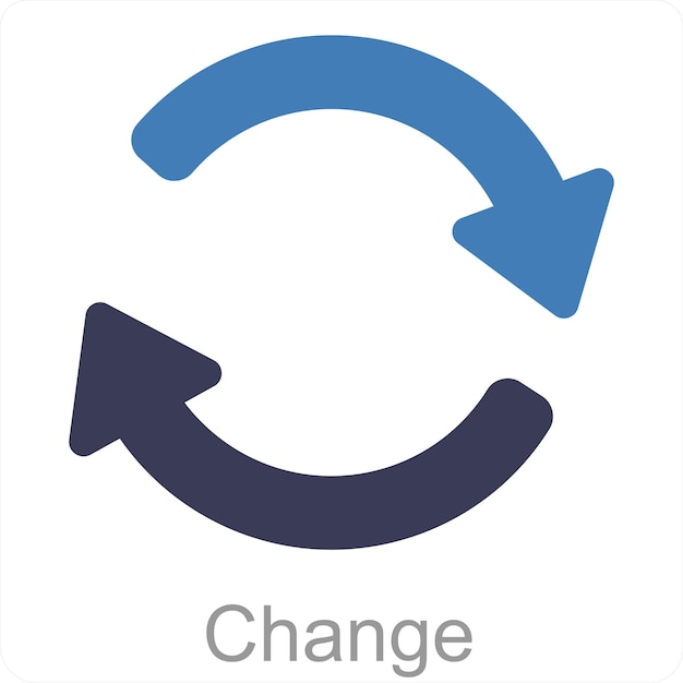 Change and direction icon concept