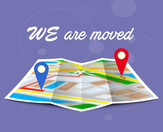 Changing address, new location on navigation map.