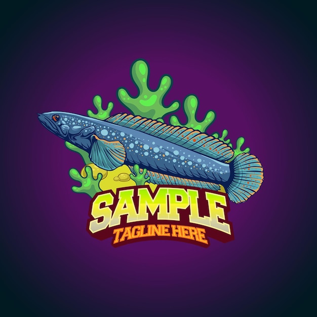Вектор логотипа талисмана шаблона рыбы Чанна