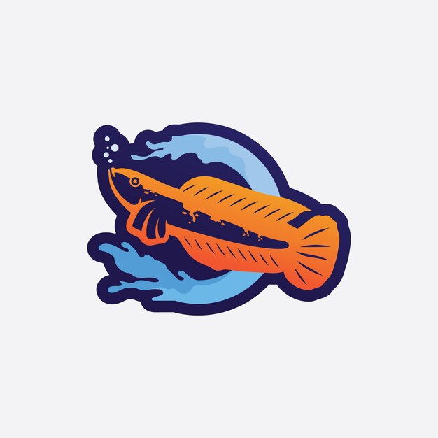 Channa snakehead vis predator fish dier onderwater ontwerp logo en illustratie