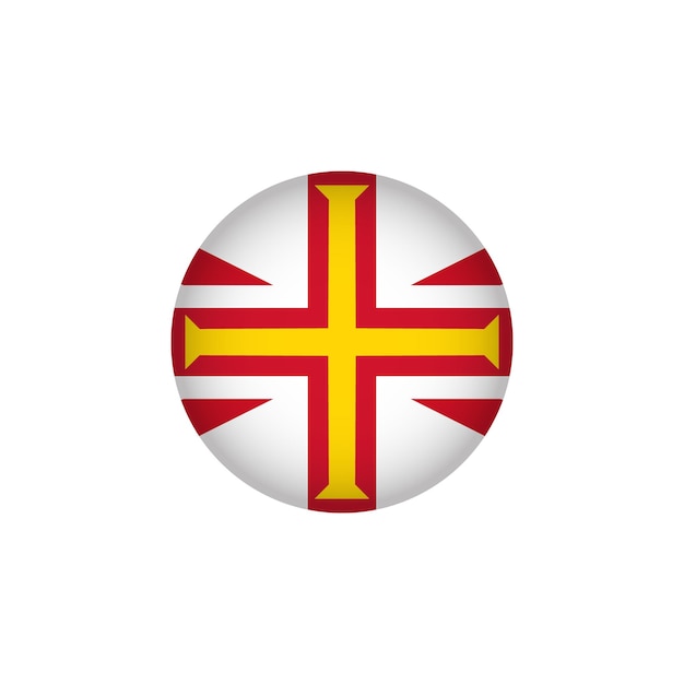 Нормандские острова Значок флага Европы Европейская страна обведена флагом Векторный клипарт Элемент векторной графики