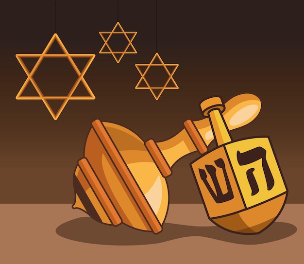 Vector chanoeka dreidel en tol