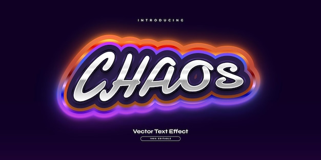 Chaos Text with Game Style and Neon Effect