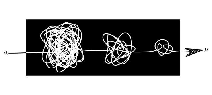 Vector chaotic hand drawn scribble sketch circle object with start and end isolated on white background