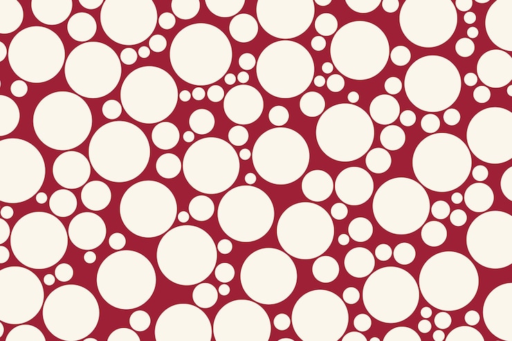 Vector chaotic white circles on a red background vector