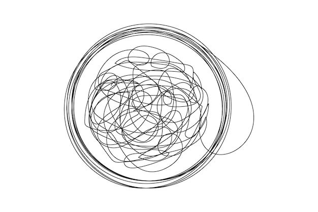 Вектор Иллюстрация вектора рисования хаотически запутанной линии