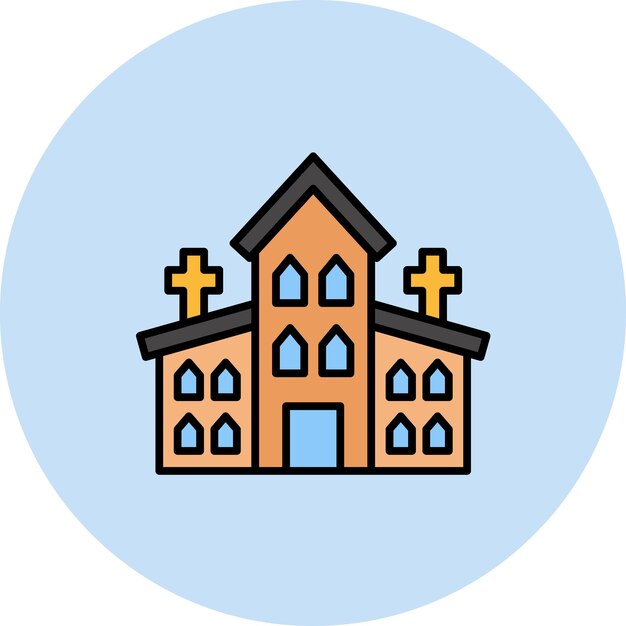 Vector chapel flat illustration