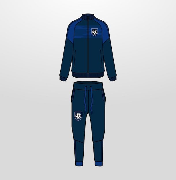 Vettore chaqueta y jogger para entrenamiento sudadera de presentacion mockup calcio allenamento calcio