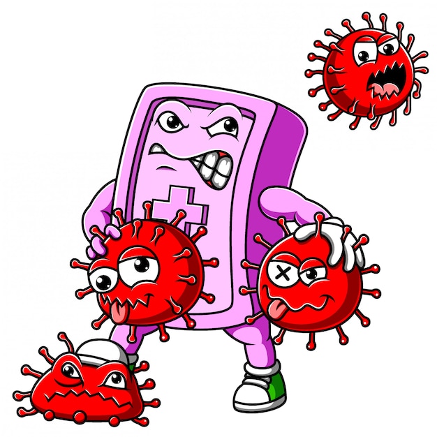 character angry soap fight coronavirus covid 19