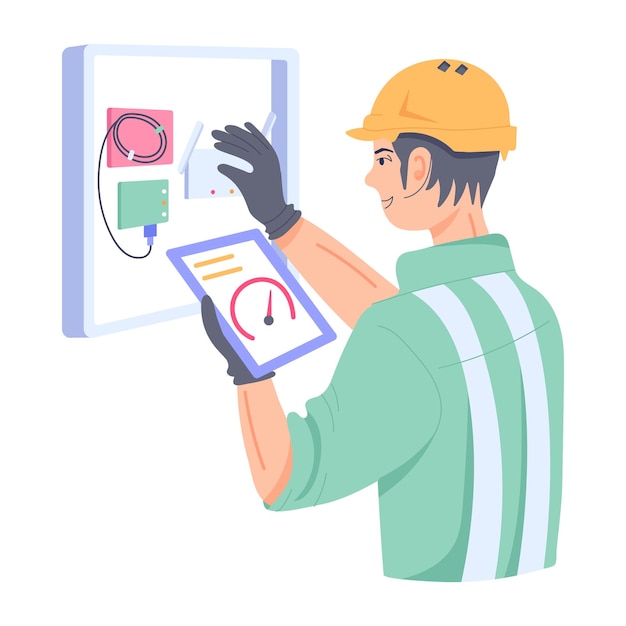 Character based flat illustration of Construction worker