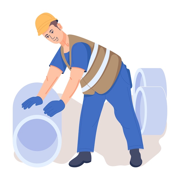 Character based flat illustration of Construction worker