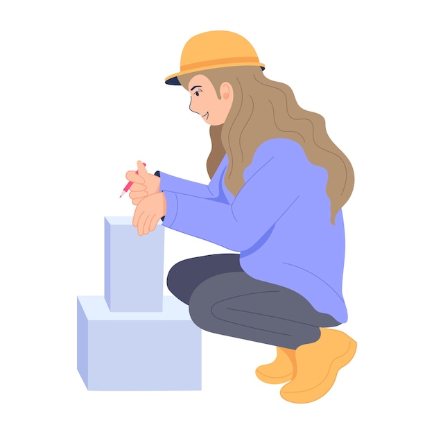 Character based flat illustration of Construction worker