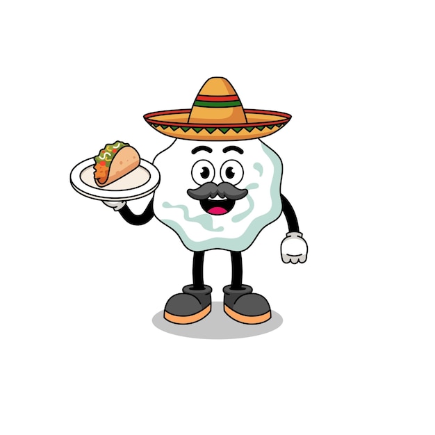 Character cartoon of chewing gum as a mexican chef