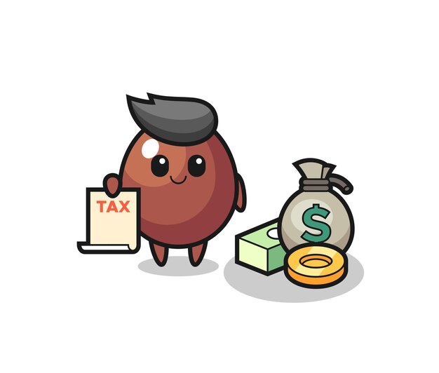 Character cartoon of chocolate egg as a accountant