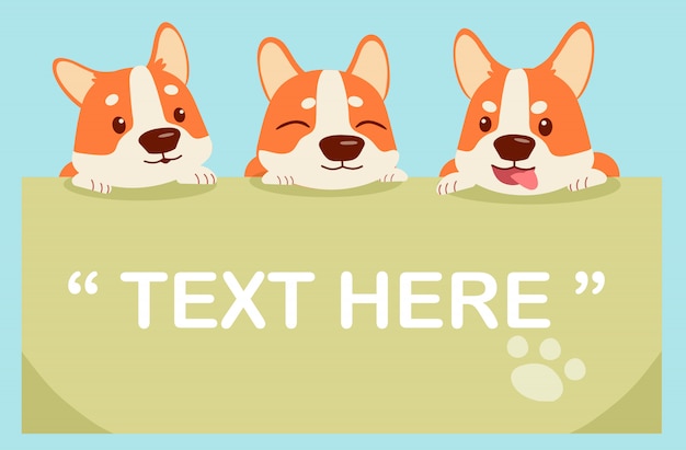 Vector character cartoon corgi pack