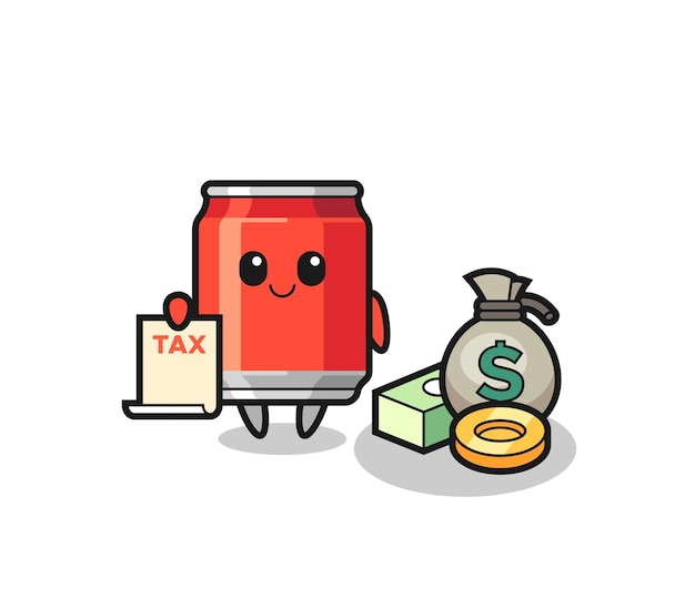 Character cartoon of drink can as a accountant