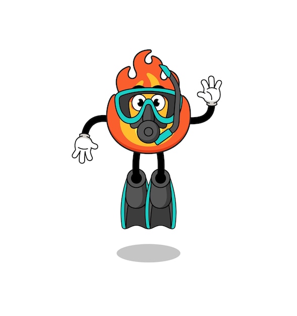 Персонаж мультфильма об огне как водолаз